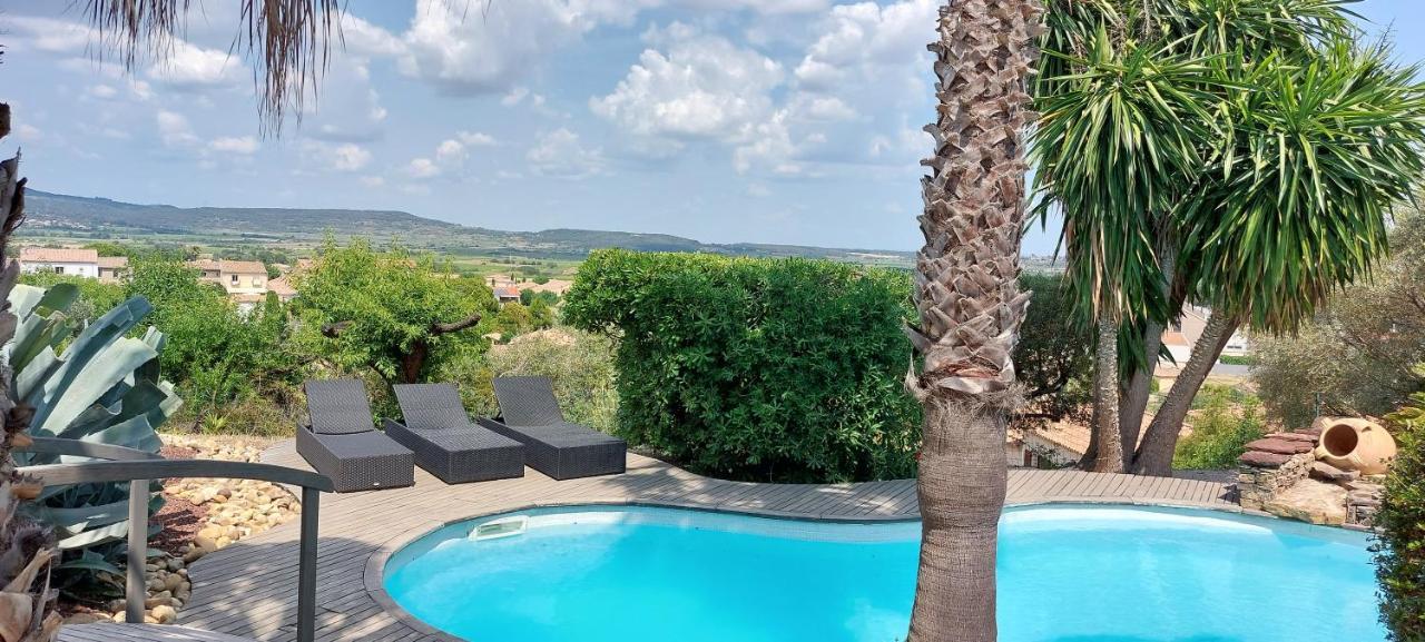 Beautiful Villa With A Stunning View Roujan ภายนอก รูปภาพ